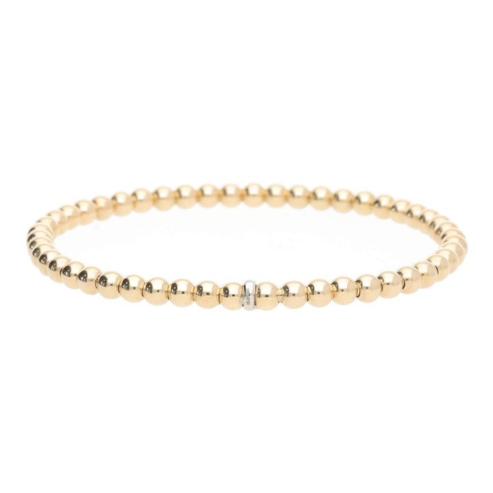 Stretchable 18ct Yellow Gold Bead Bracelet - Michael Jones Jeweller