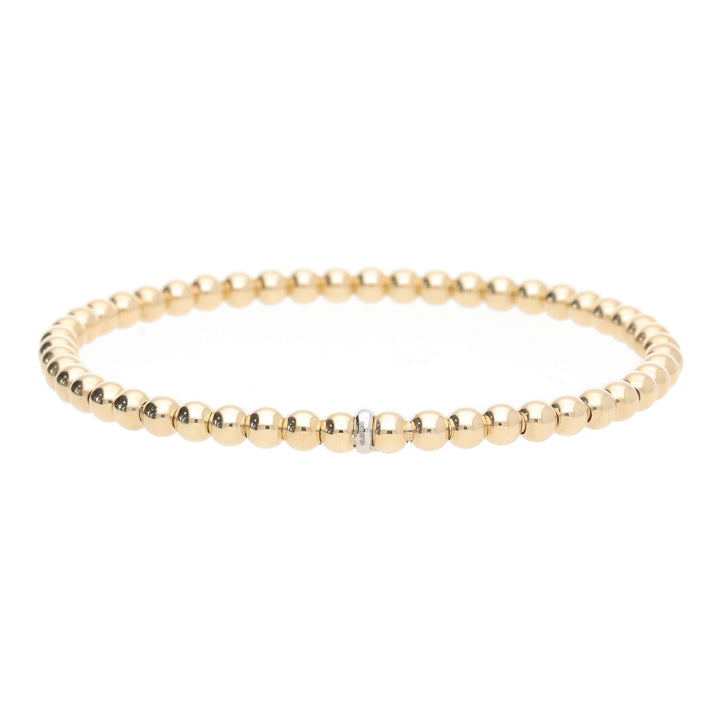 Stretchable 18ct Yellow Gold Bead Bracelet