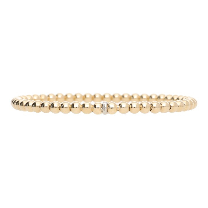 Stretchable 18ct Yellow Gold Bead Bracelet - Michael Jones Jeweller