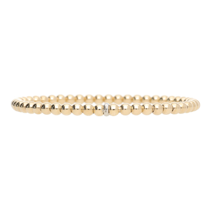 Stretchable 18ct Yellow Gold Bead Bracelet
