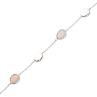 Peach and Grey Moonstone 9ct White Gold Pebble Bracelet - Michael Jones Jeweller