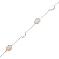 Peach and Grey 9ct White Gold Pebble Bracelet