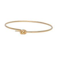 Plain Knot Oval 18ct Yellow Gold Bangle - Michael Jones Jeweller