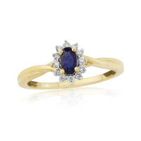 Sapphire and Diamond 9ct Yellow Gold Cluster Ring - Michael Jones Jeweller