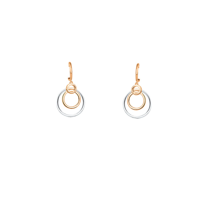 Amore Ava 9ct Rose and White Gold Circle Drop Earrings - Michael Jones Jeweller