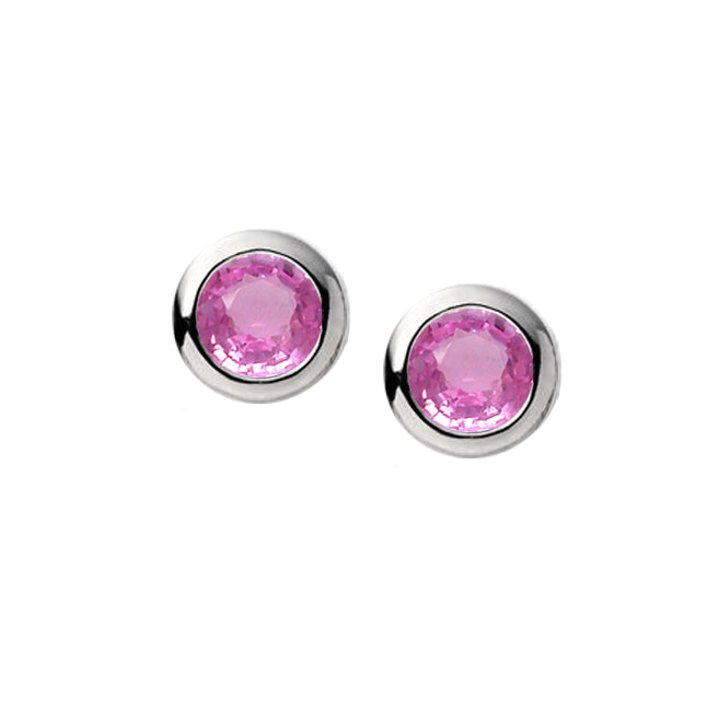 Amore Pink Sapphire 9ct White Gold Earrings