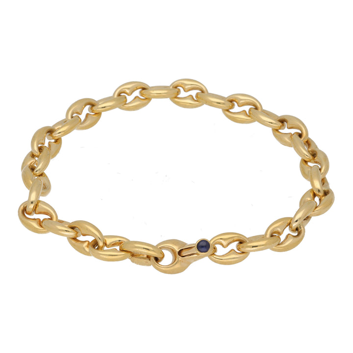 Oval Zig Zag Link 18ct Yellow Gold Bracelet