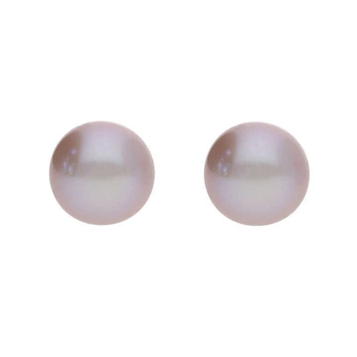 Pink Freshwater Pearl 9ct White Gold Stud Earrings 7mm - Michael Jones Jeweller