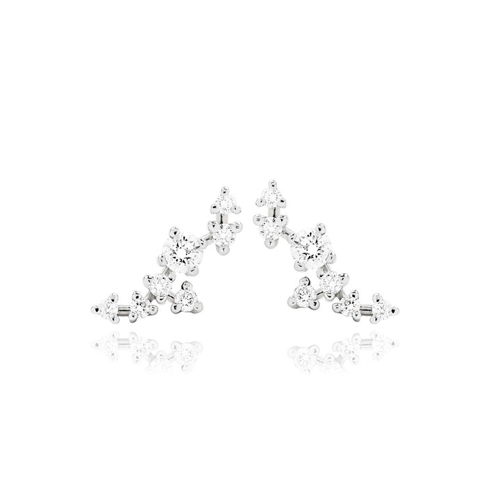Blossom Diamond Climber Stud Earrings - Michael Jones Jeweller