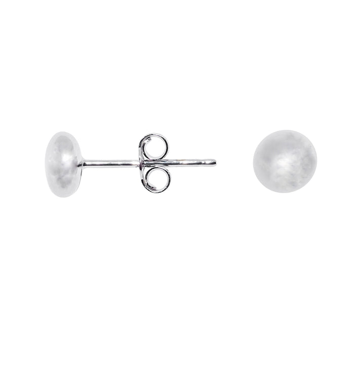 Button 9ct White Gold Stud Earrings - Michael Jones Jeweller