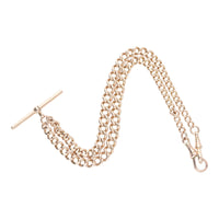 Pre-Owned Curb 9ct Yellow Gold Albert Chain