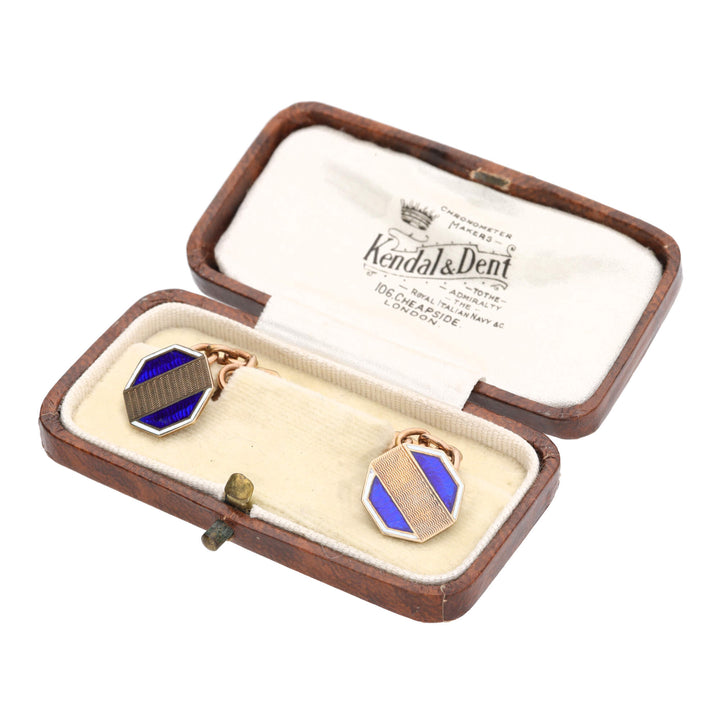 Pre-Owned Enamel 9ct Yellow Gold Cufflinks