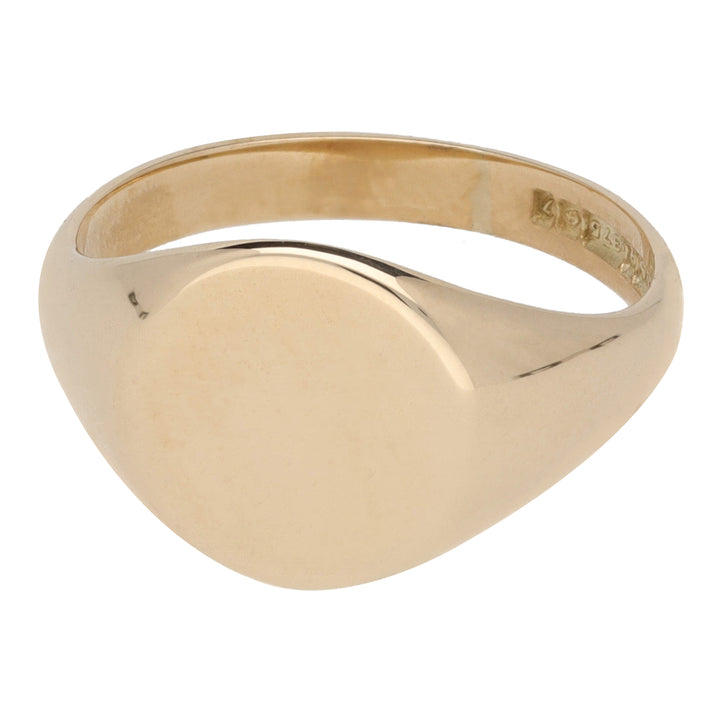 Pre-Owned Oval 9ct Yellow Gold Signet Ring