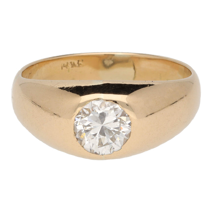 Pre-Owned Diamond Domed Yellow Gold Ring