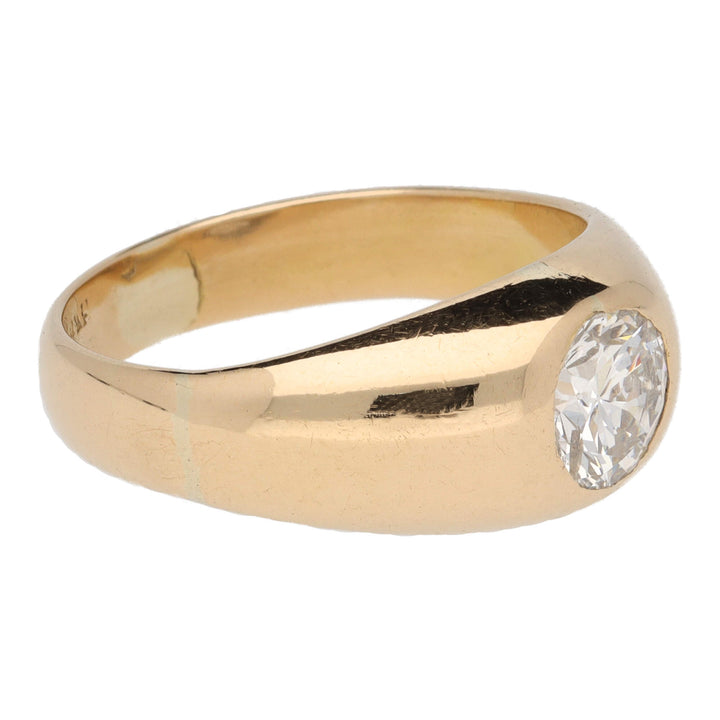 Pre-Owned Diamond Domed Yellow Gold Ring