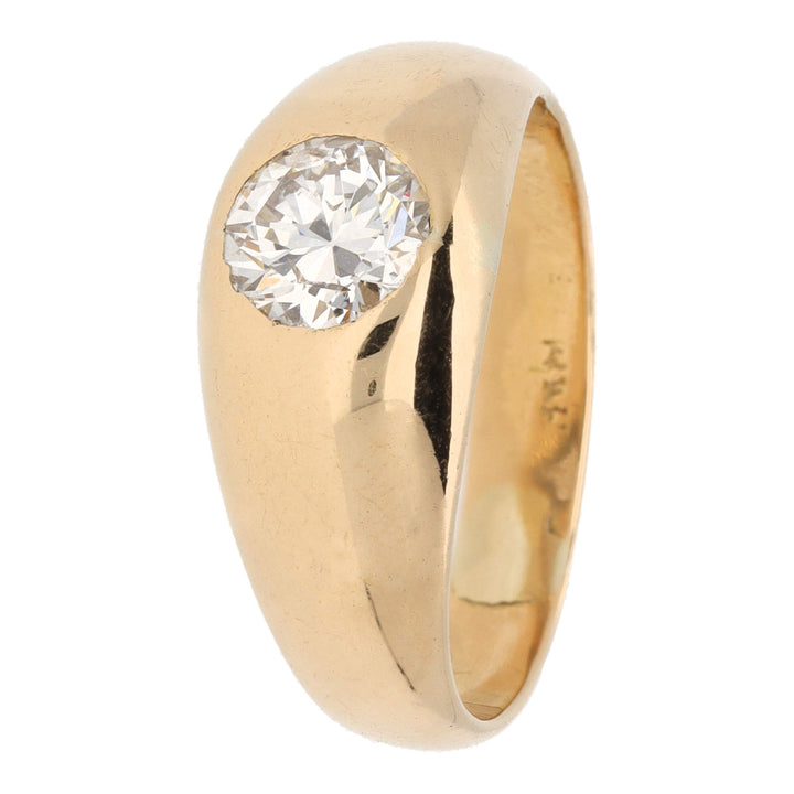 Pre-Owned Diamond Domed Yellow Gold Ring