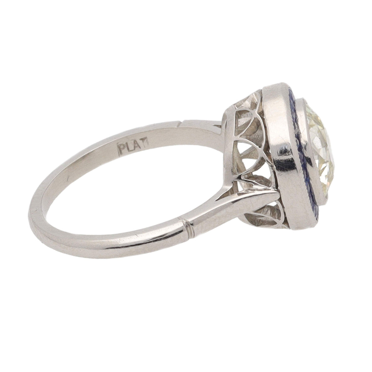 Pre-owned Diamond 2.43ct and Sapphire Platinum Ring - Michael Jones Jeweller