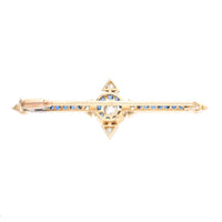 Pre-Owned Sapphire and Diamond Bar Brooch