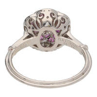 Pre-Owned Ruby and Diamond Flower Swirl Ring - Michael Jones Jeweller