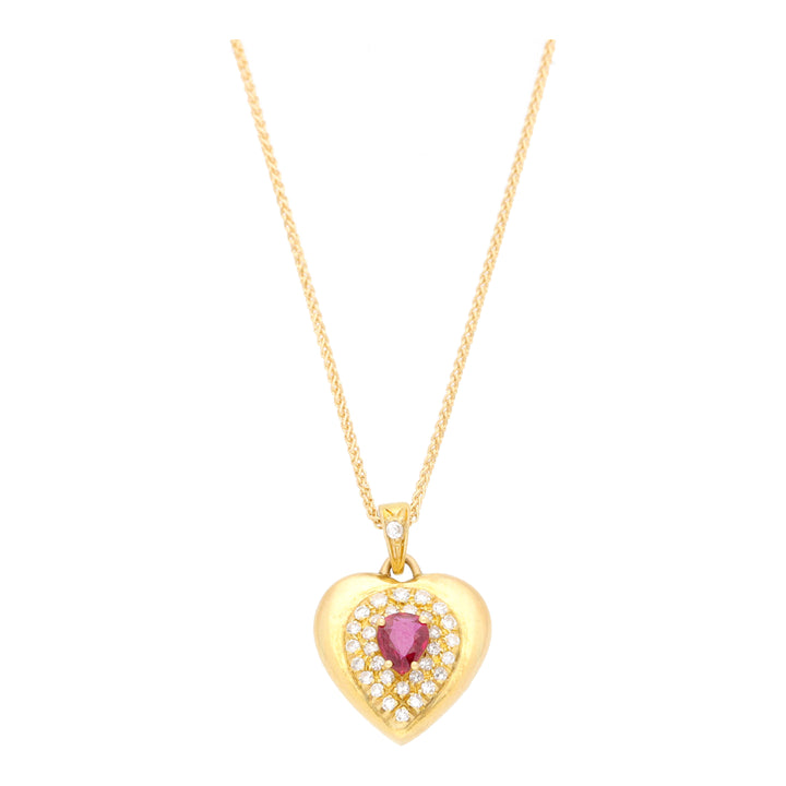 Pre-Owned Ruby and Diamond Heart Pendant