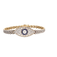 Pre-Owned Diamond and Sapphire Art Deco Style Bracelet - Michael Jones Jeweller