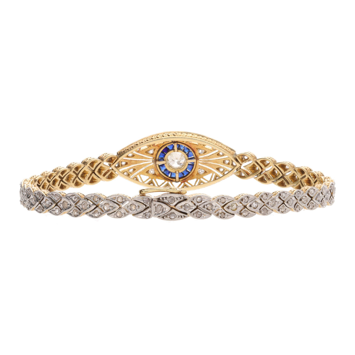 Pre-Owned Diamond and Sapphire Art Deco Style Bracelet - Michael Jones Jeweller