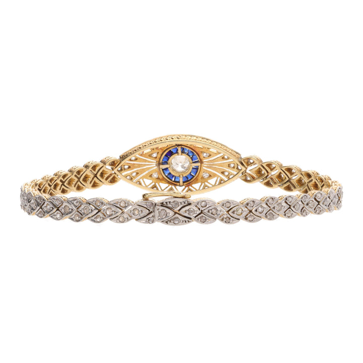 Pre-Owned Diamond and Sapphire Art Deco Style Bracelet