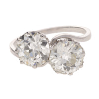 Pre-Owned Diamond 3.87ct Toi et Moi Platinum Ring - Michael Jones Jeweller