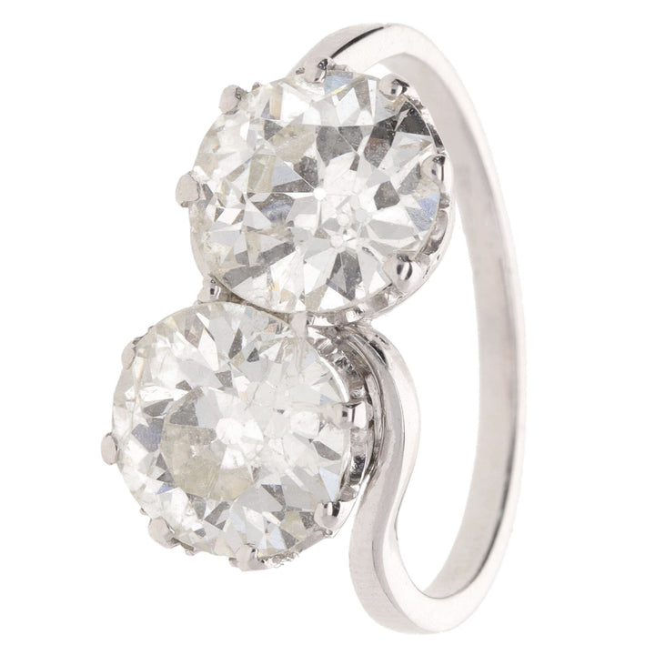 Pre-Owned Diamond 3.87ct Toi et Moi Platinum Ring