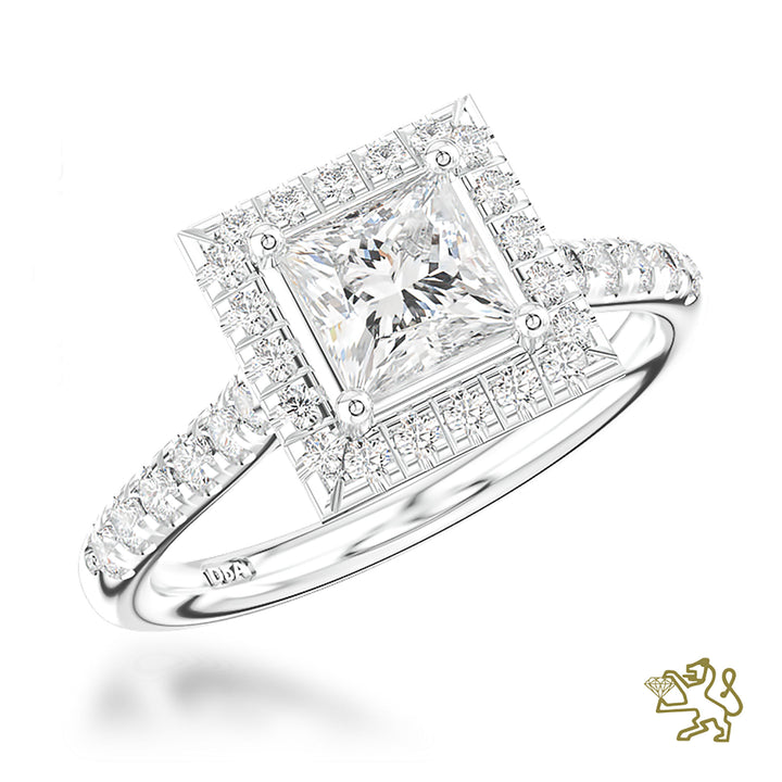 Skye Princess Sq Diamond 0.43ct Platinum Ring - Michael Jones Jeweller