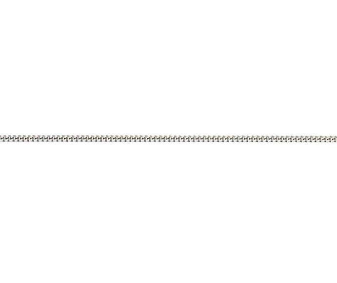 18ct White Gold 16inch Filed Curb Chain