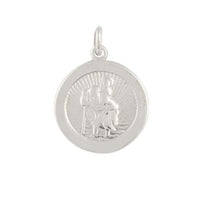 St Christopher Small Circular Silver Pendant - Michael Jones Jeweller