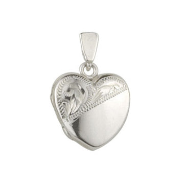 Engraved Heart Silver Locket Pendant - Michael Jones Jeweller