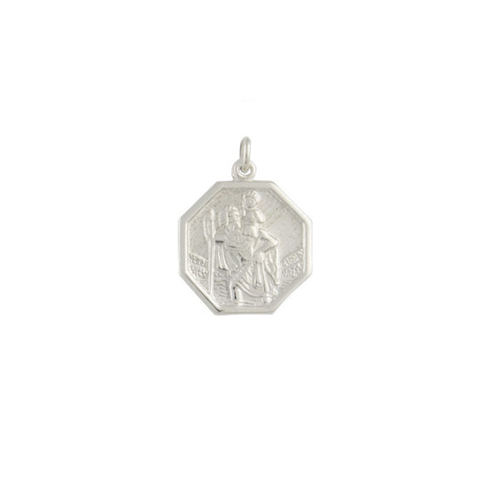 St Christopher Octagonal Silver Pendant