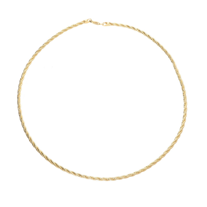 Yellow Gold Plated Twist Rope Necklet 45cm - Michael Jones Jeweller