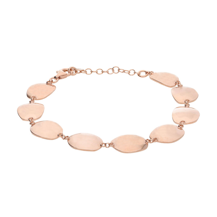 Rose Gold Plated Oval Disc Bracelet - Michael Jones Jeweller