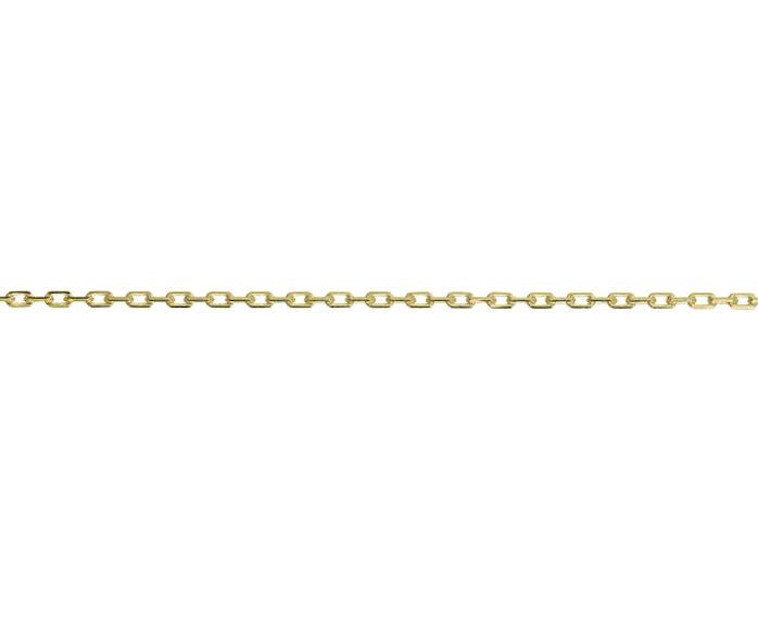 9ct Yellow Gold 16 Inch Angle Filed Trace Link Chain - Michael Jones Jeweller