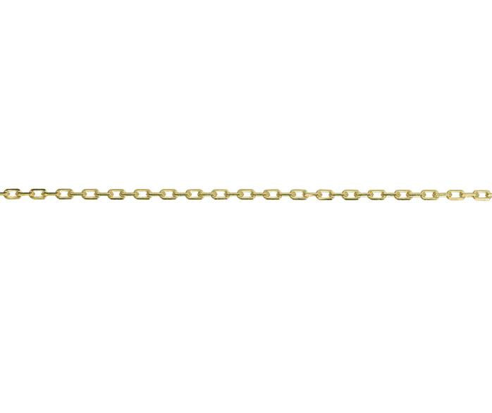 9ct Yellow Gold 16 Inch Angle Filed Trace Link Chain