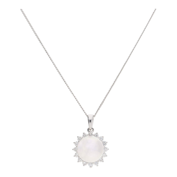 Akoya Pearl and Diamond 18ct White Gold Necklace - Michael Jones Jeweller