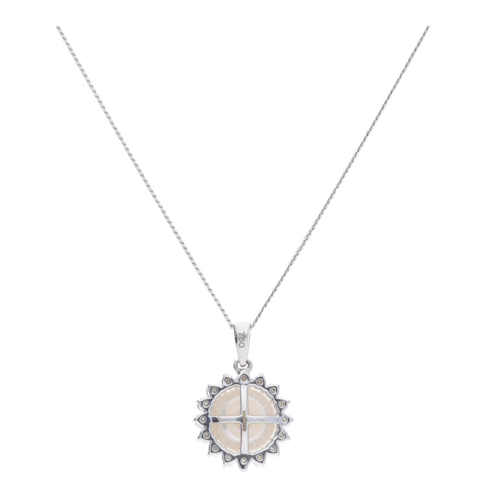 Akoya Pearl and Diamond 18ct White Gold Necklace - Michael Jones Jeweller