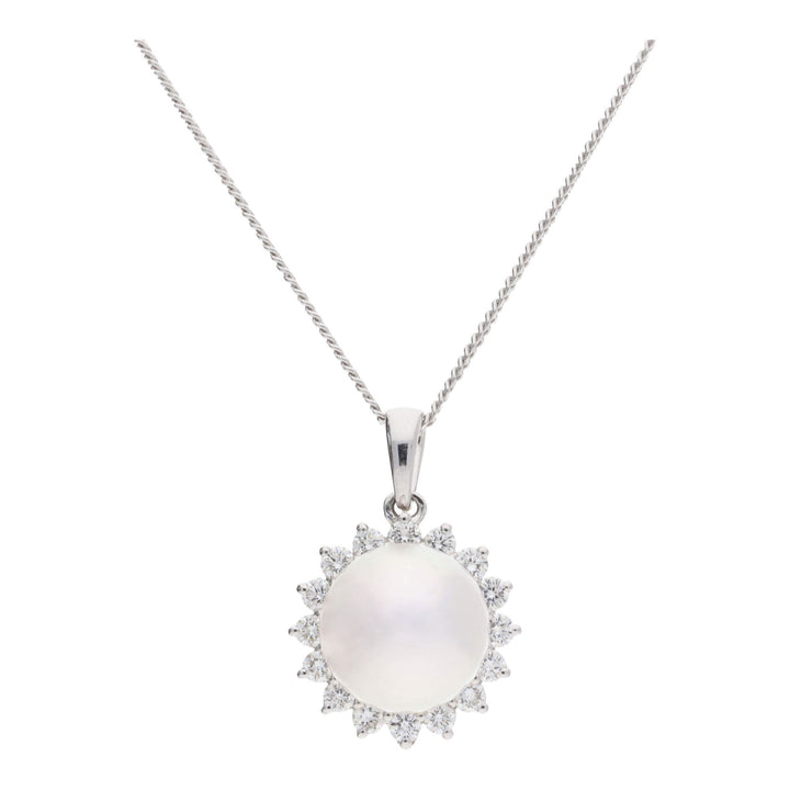 Akoya Pearl and Diamond 18ct White Gold Necklace