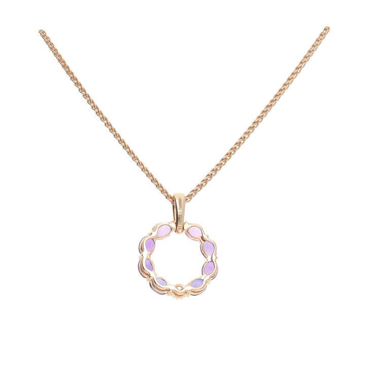 Sapphire and Diamond Circular 18ct Rose Gold Pendant