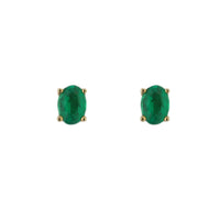 Emerald 18ct Yellow Gold Stud Earrings - Michael Jones Jeweller