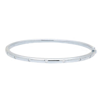 Diamond and 18ct White Gold Half Hinged Bangle - Michael Jones Jeweller