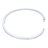 Diamond and 18ct White Gold Half Hinged Bangle - Michael Jones Jeweller