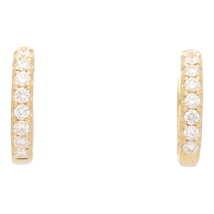 Diamond 0.45ct 18ct Yellow Gold Hoop Earrings - Michael Jones Jeweller
