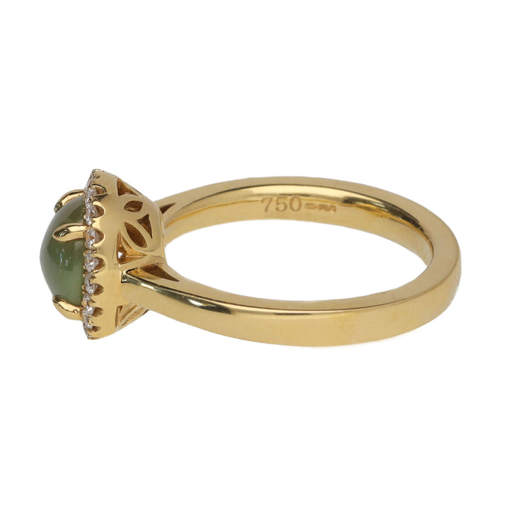 Chrysoberyl and Diamond 18ct Yellow Gold Ring - Michael Jones Jeweller