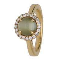 Chrysoberyl and Diamond 18ct Yellow Gold Ring - Michael Jones Jeweller