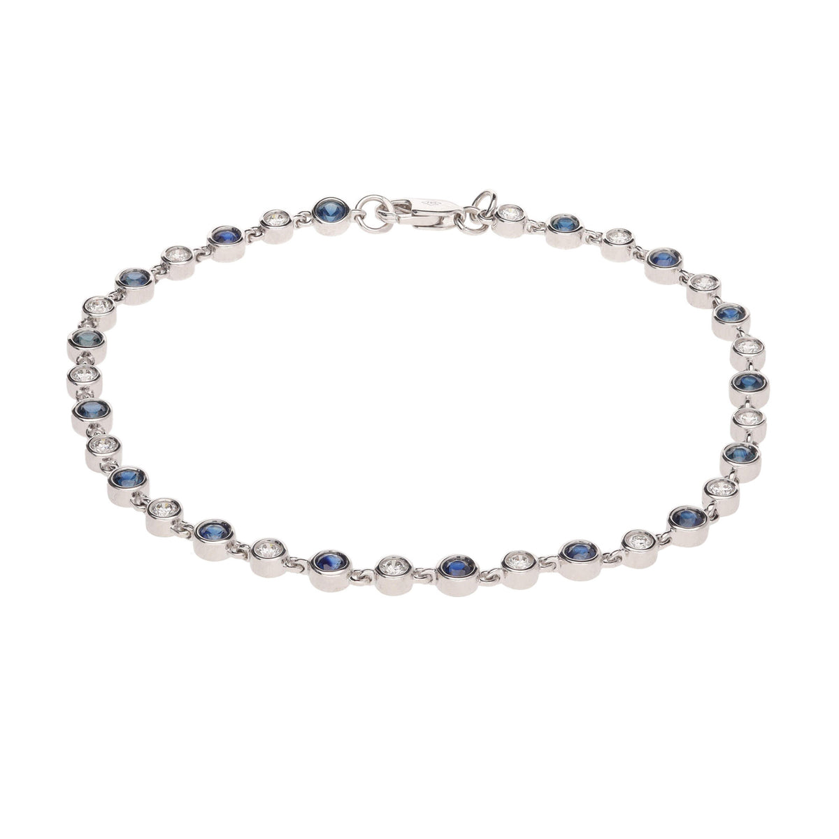 Sapphire and Diamond 18ct White Gold Bracelet - Michael Jones Jeweller