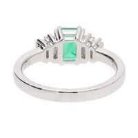 Emerald and Diamond Platinum Ring - Michael Jones Jeweller